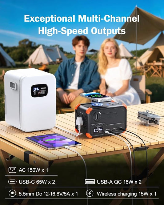BROWEY Portable Power Station 153Wh Camping Small Solar Generator - Image 2