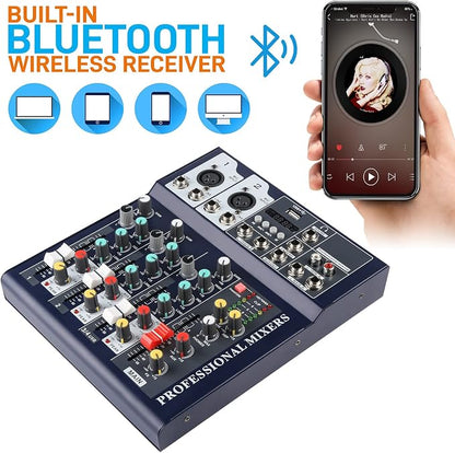 Dj Mixers 4 Channel Audio Mixer Sound Board - Image 3