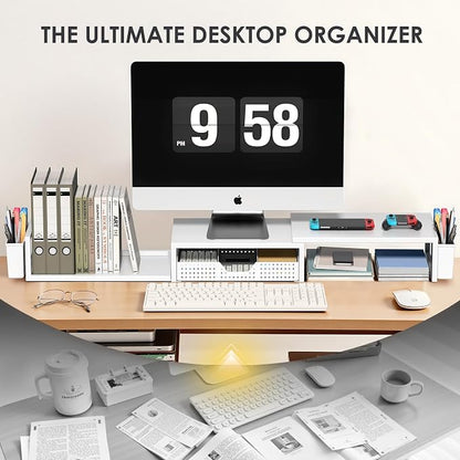 OPNICE Desk Organizers and Accessories, Dual Monitor Stand Riser - Image 5