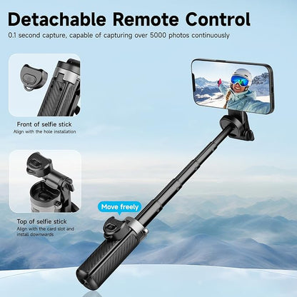 4-in-1 Multifunctional 360° Rotation Magnetic Selfie Stick, Mini Tripod - Image 3