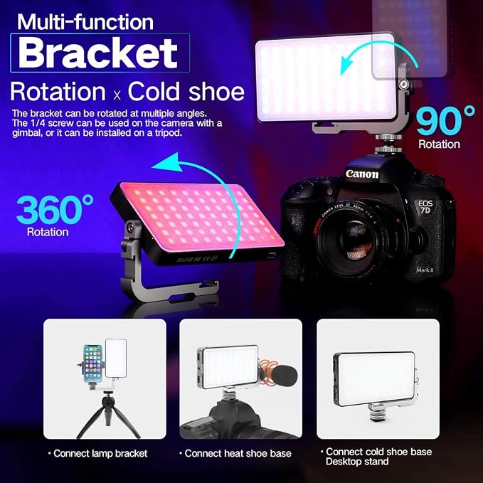 G2 RGB Portable On Camera Light, Built-in 4300mAh Lithium Battery Video - Image 2
