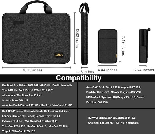 Laptop Case 15.6 Inch Briefcase Military-Grade Protection - Image 2