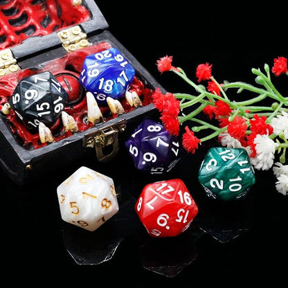 Handan 6 Pieces D20 Polyhedral Dice, 20 Sided DND Dice, 22mm Large Pearl Mixed - Image 7