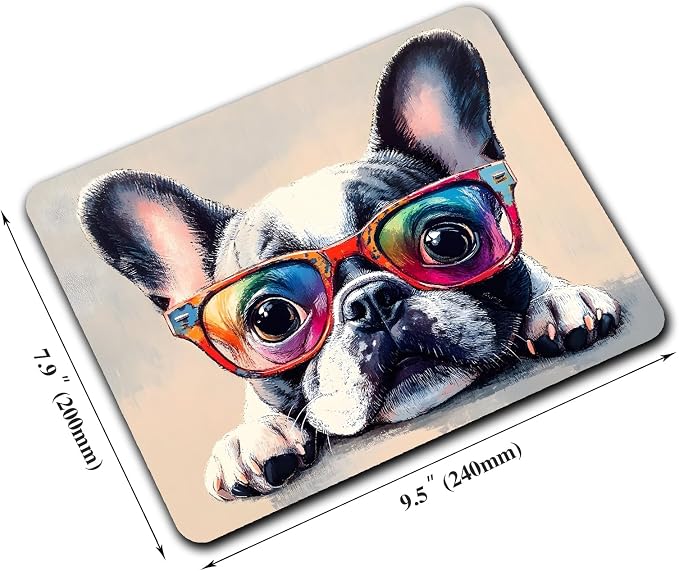 Funny Bulldog Dog Mouse Pads for Desk, Portable Wireless Computer Mouse pad - Image 2
