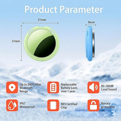 2 Pack Tracker Tags Pair with Apple Find My Bluetooth Air Smart Tags Key Finder - Image 7