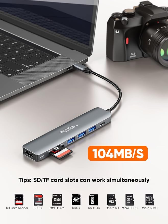USB C Hub Multiport Adapter, CableCreation 7-in-1 USB C HDMI Hub - Image 6