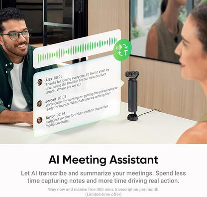 Insta360 Wave - AI Speakerphone, Voice Recorder, 8 Noise-Canceling Mics - Image 5