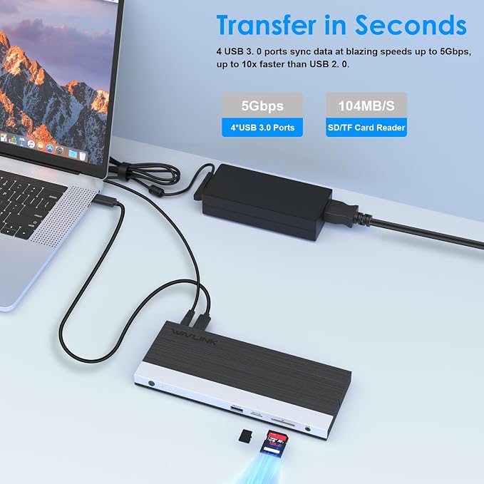 WAVLINK USB C Docking Station 3 Monitor - Image 8
