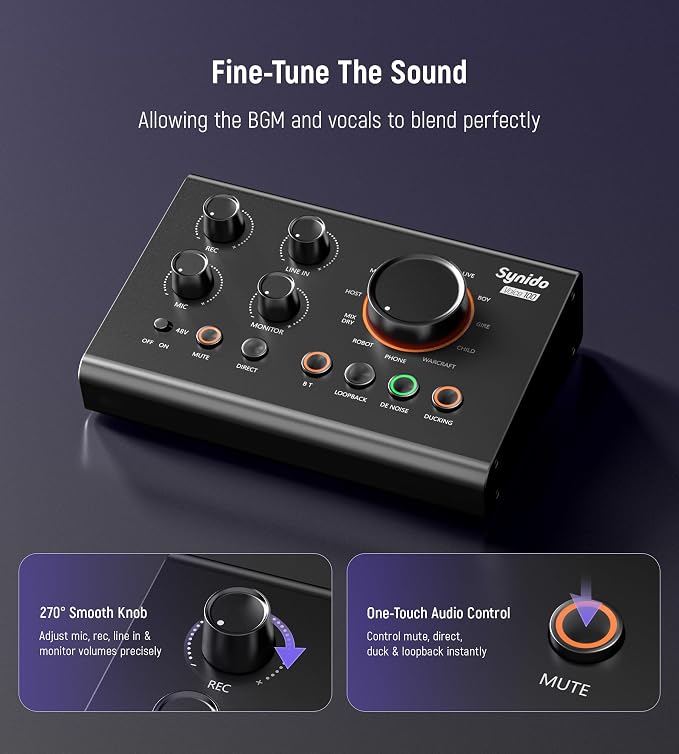 Synido Podcast Equipment, Audio Interface - Image 6