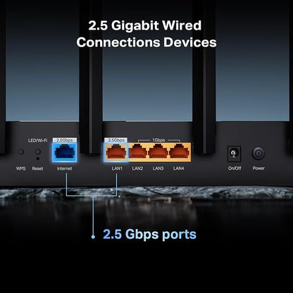 TP-Link BE6500 Dual-Band WiFi 7 Router – Dual 2.5Gbps Ports, USB 3.0, Covers up - Image 5