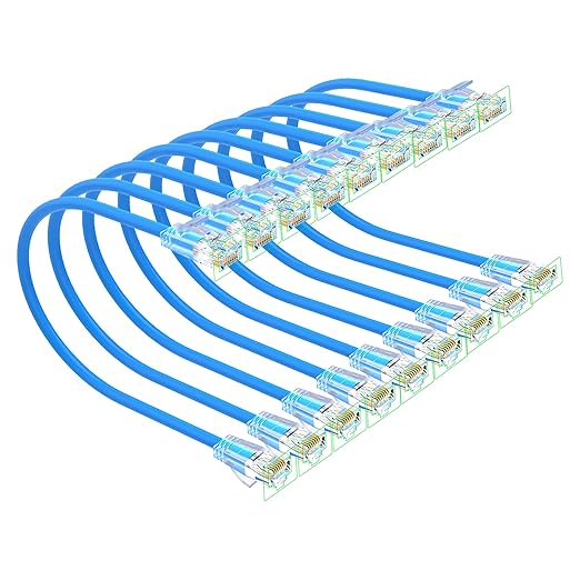 Cat 6 Patch Cables 5 feet, Slim Cat6a Ethernet Patch Cable 10Gbps 550Mhz by Unknown