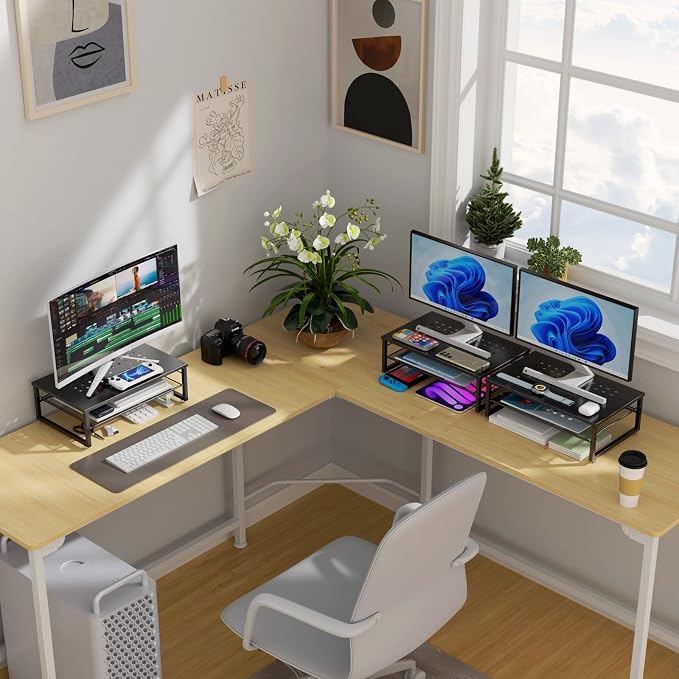 gianotter Desk Organizers and Accessories, 2-Tier Metal Monitor Stand Riser - Image 7