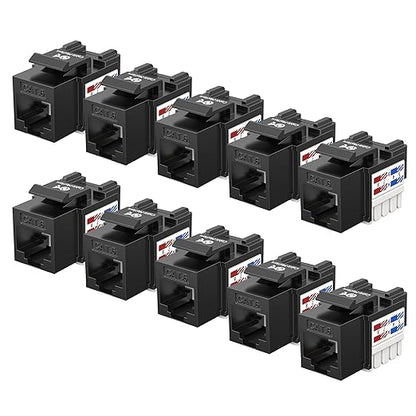 Cable Matters 10-Pack 10Gbps Cat6 Keystone Jacks, RJ45 Keystone Jack, Ethernet by CableMatters