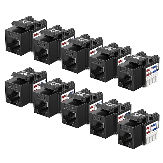 Cable Matters 10-Pack 10Gbps Cat6 Keystone Jacks, RJ45 Keystone Jack, Ethernet by CableMatters