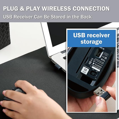 ELECOM Left Hand Wireless Ergonomic Mouse, 2.4GHz - Image 9