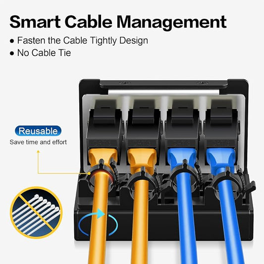 Patch Panel 4 Port with 4pcs Cat6 Keystone Jack【EC Listed】 UTP No Rust and - Image 2