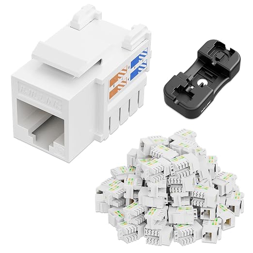 iwillink 10Gbps Cat6 Keystone Jack and Punch-Down Stand, RJ45 Ethernet Keystone by IWILLINK