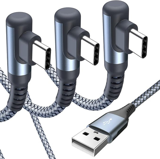 sweguard USB C Cable Right Angle, USB Type C iPhone 16 Charger Cable Nylon by Sweguard