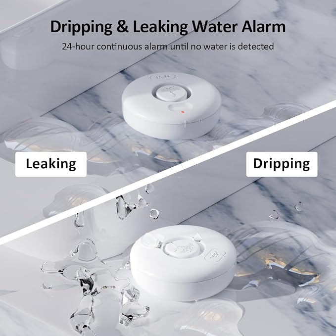 3 Pcs WD71 Water Leak Alarm Detector, 120dB Loud Alert Water Sensor, Can Use - Image 9