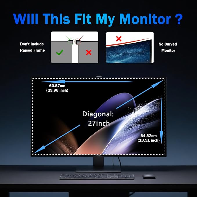 Magnetic Computer Privacy Screen Filter 27 Inch - Image 3