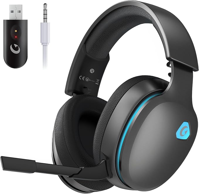 2.4GHz Wireless Gaming Headset for PS5, PS4 Fortnite & Call of Duty/FPS Gamers by Gtheos