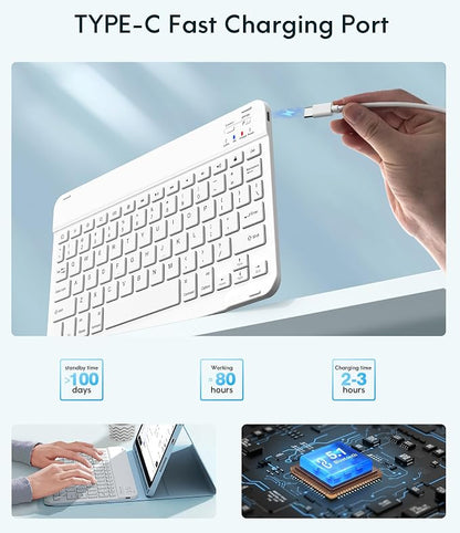 CHESONA Keyboard Case for iPad 11th/10th Generation, Detachable Wireless - Image 6