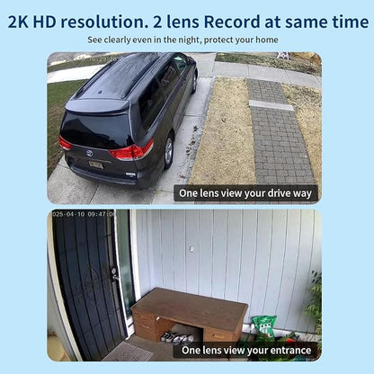 Dual Lens Cameras for Home Security, 2.4G/5G PTZ Outdoor Plug-in Camera - Image 3