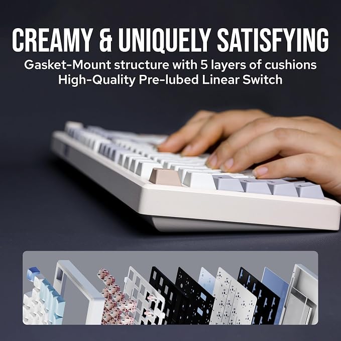 EPOMAKER Galaxy100 QMK/VIA Wireless Gaming Keyboard, Aluminum Shell, Pre-Lubed - Image 7