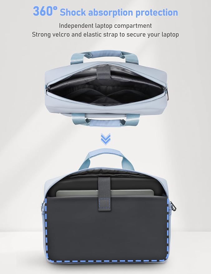15-16 Inch Laptop Shoulder Bag Business Briefcase Water Resistant Computer - Image 4