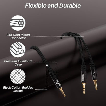 1/8 Inch TRS Stereo Y Splitter Cable 4FT, 3.5mm Male to 2-Male Y-Splitter - Image 7