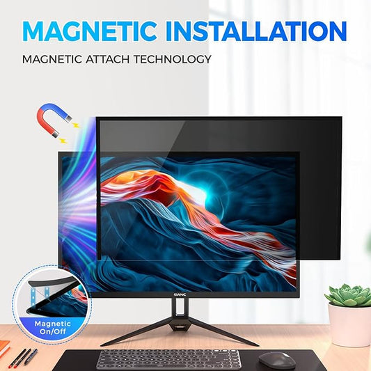 2 Pack Hidden Design Magnetic Computer Privacy Screen 24 inch, Removable Screen - Image 2