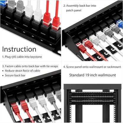 iwillink 10Gbps Patch Panel 24 Port, RJ45 Through Coupler Cat6 Patch Panel UTP - Image 6