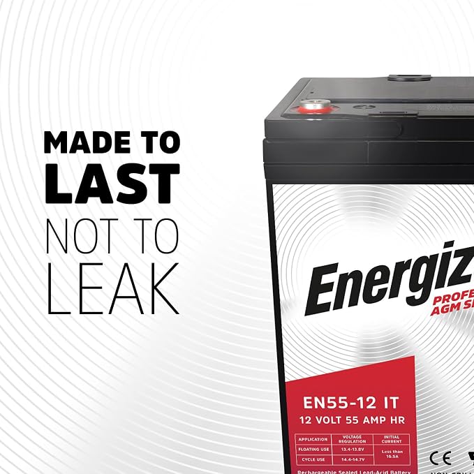 Energizer EN55-12IT, 12 Volt 55 Amp Hr, Long Lasting Sealed Lead Acid AGM - Image 3