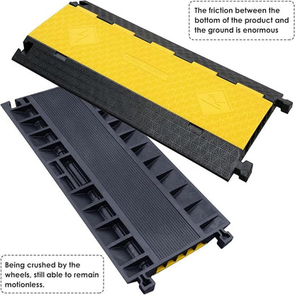 Rubber Cable Protector Ramp, Heavy Floor Cable Wire Cord Cover Speed Bumps - Image 9