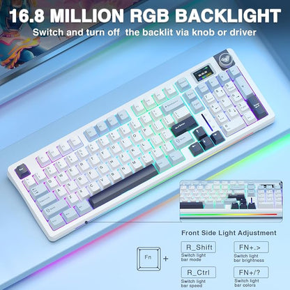 AULA S98 Pro Wireless Mechanical Keyboard, Smart Screen & Knob, Tri-Mode - Image 8