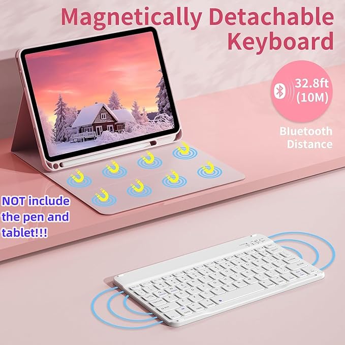 Keyboard Case for Galaxy Tab A8 10.5 Inch 2022, Slim Lightweight 7 Color - Image 3