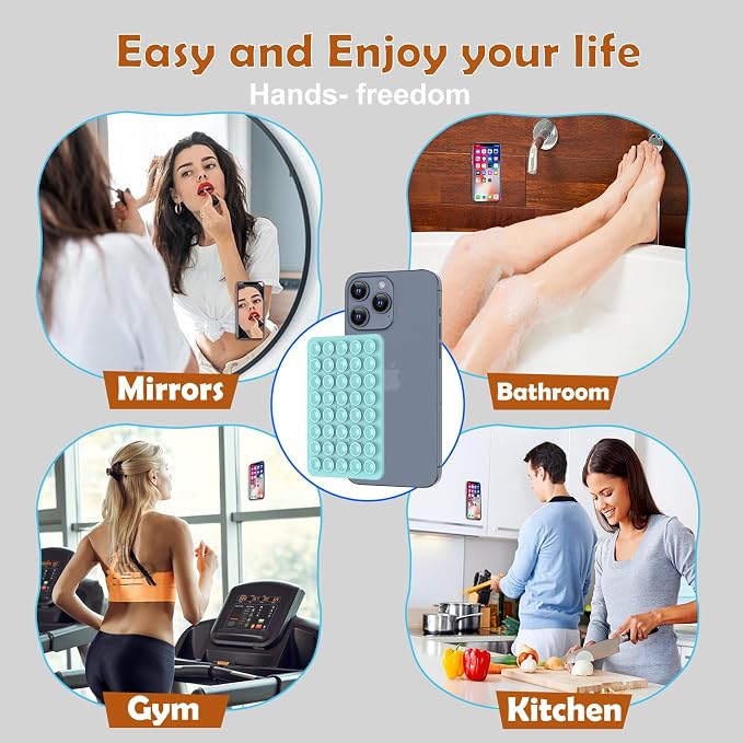 Silicone Double Sided Suction Phone Case Mount, Detachable Hands Free & Strong - Image 8