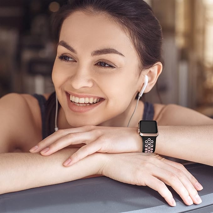 Lerobo Compatible for Apple Watch Band 41mm 40mm 38mm 42mm Women Men Silicone - Image 3