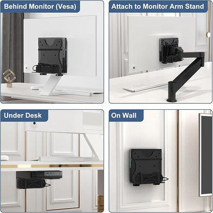 Adjustable Thin Client Mini PC Mount Bracket, Mini PC Vesa Mount, Under Desk - Image 2