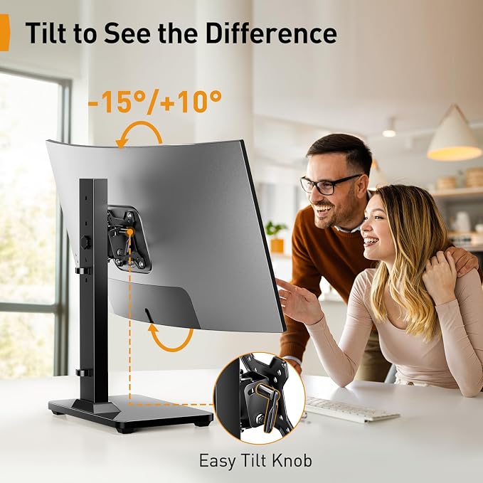 Perlegear Monitor Stand, Freestanding Monitor Mount - Image 4