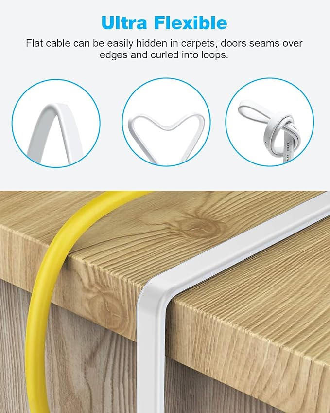 DDMALL CAT 8 Ethernet Cable 20ft, High Speed 40Gbps 2000MHz Shielded, Flat CAT8 - Image 5