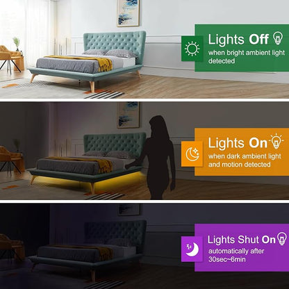 Vansky Motion Activated Bed Light, Flexible LED Strip Motion Sensor Night Light - Image 4