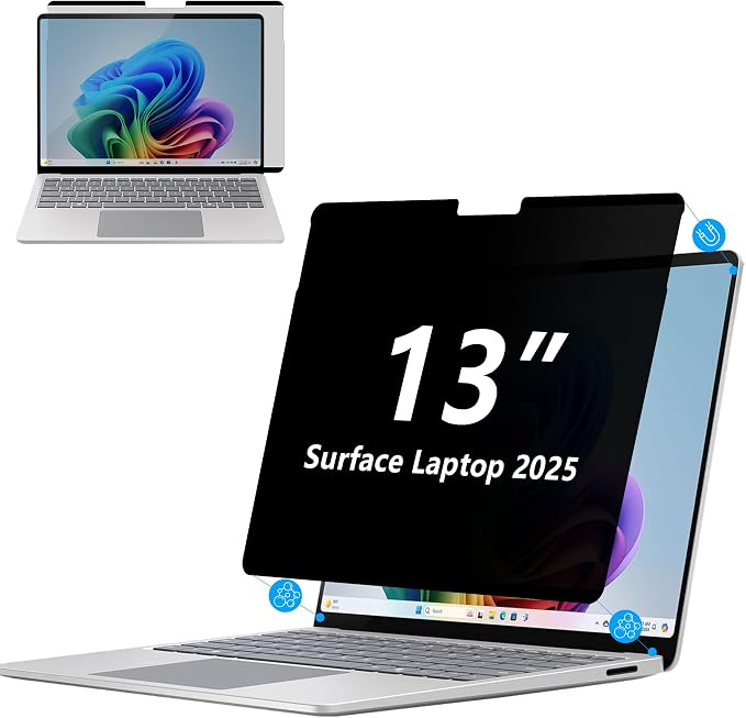 Adeway Magnetic Privacy Screen for Surface Laptop 13 inch, Anti-Glare, 30° Side by Adeway