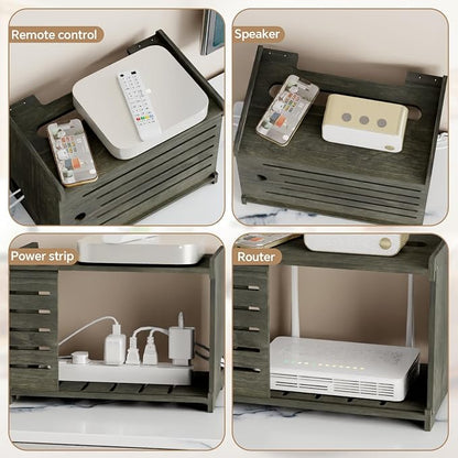 Wooden WiFi Router Storage Box Hider Shelf, Decorative Projector Box Hider Rack - Image 4