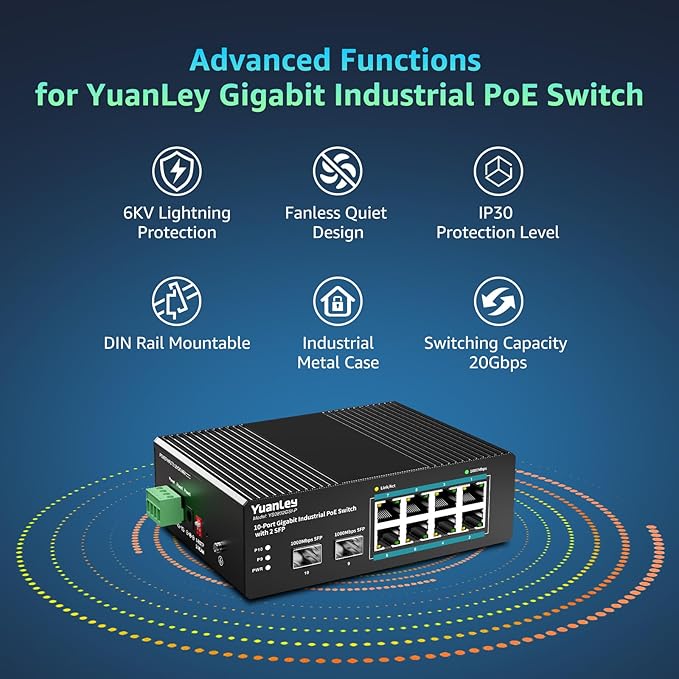 YuanLey 10 Port Industrial Switch - Image 2