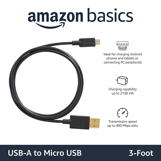 Amazon Basics 5-Pack USB-A to Micro USB Charging Cable, 480Mbps Transfer Speed - Image 2