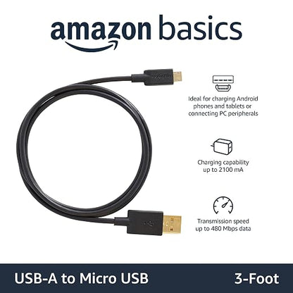 Amazon Basics 3-Pack USB-A to Micro USB Charging Cable, 480Mbps Transfer Speed - Image 2