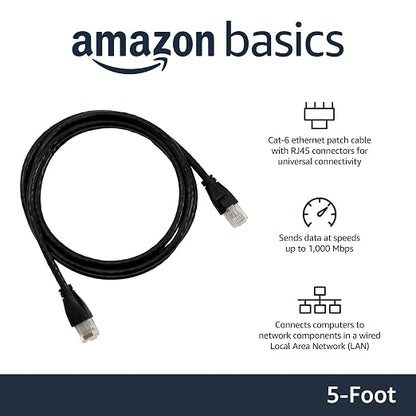 Amazon Basics RJ45 Cat-6 Ethernet Patch Internet Cable, 1Gbps Transfer Speed - Image 2