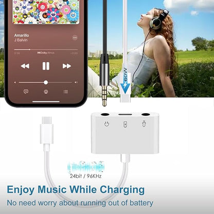 USB C to Microphone Adapter for Live-Streaming Type C to Microphone & 3.5mm - Image 5
