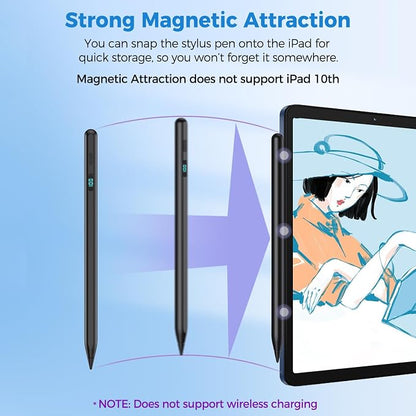 iPad Stylus Pencil with Magnetic Attachment, USB-C Faster Charge, Tilt - Image 6
